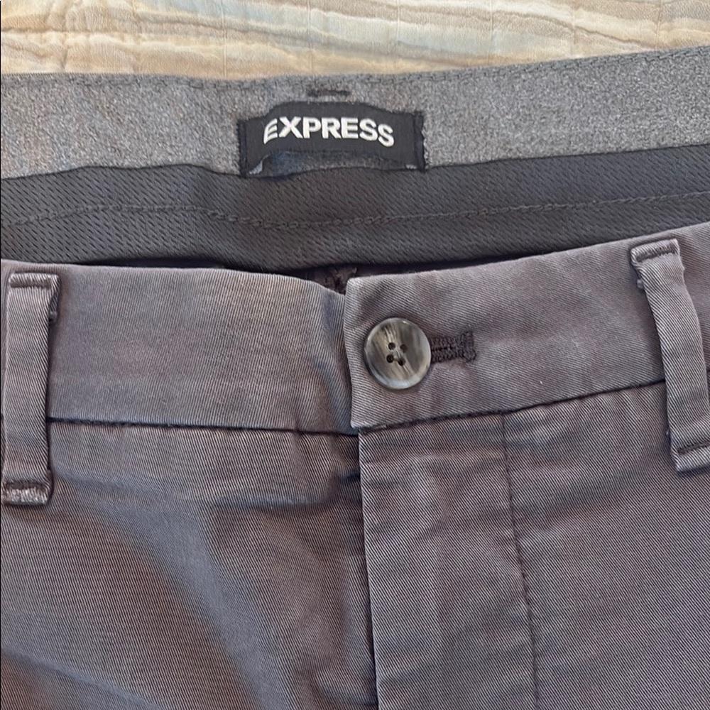 Express Gray Flat Front Shorts